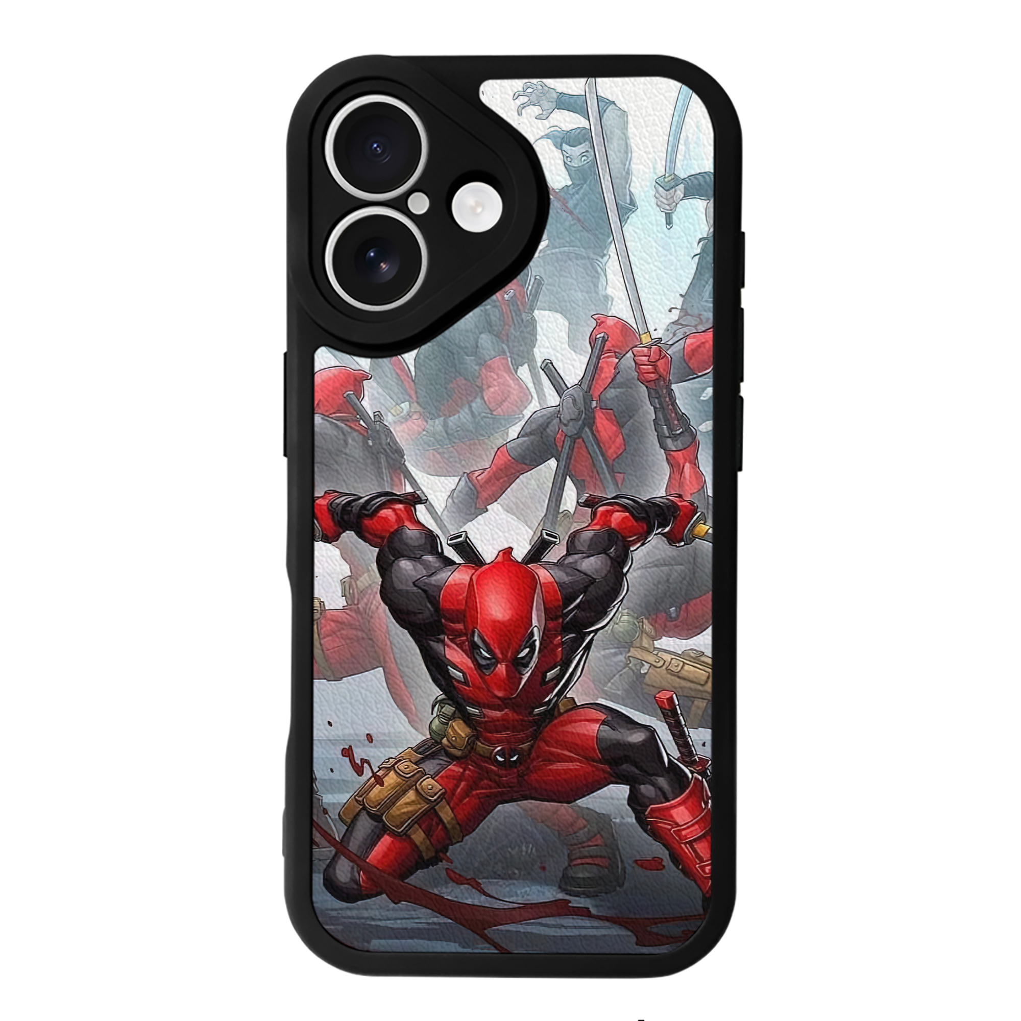 （画像用） Deadpool デッドプール 【iPhone 16シリーズ対応】シリコンスマホケース（レザー調） 材質：シリコン